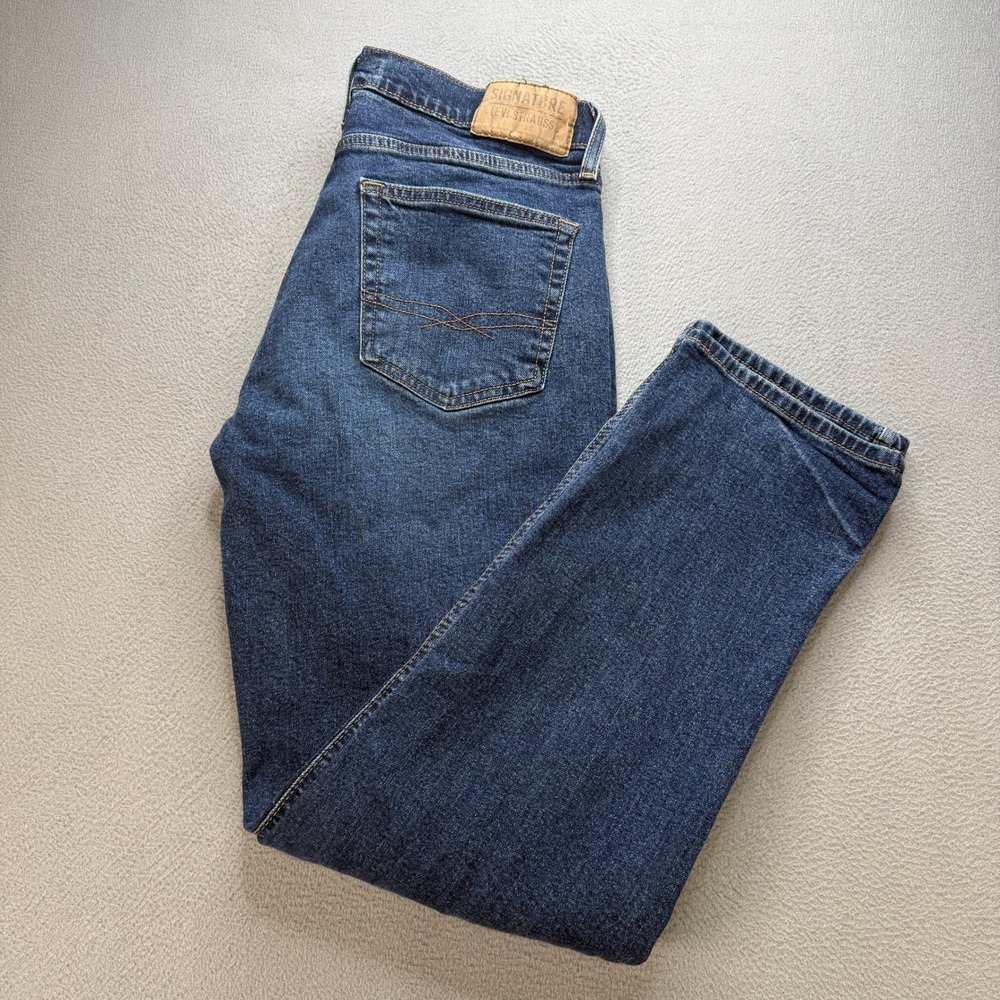 Levi Signature Athletic Jeans Women 32x32 (FIT 32x30) Blue Cotton Blend Casual